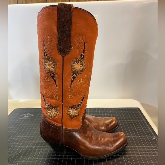 VGUC Sonora Double H boots with embroidery sz 7.5 - Picture 8 of 10